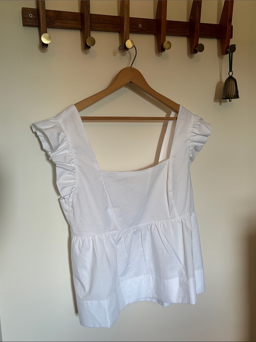 Lilly Pulitzer Tiana Babydoll Top White Ruffled Peplum Blouse size 14 NWT - Picture 2 of 5